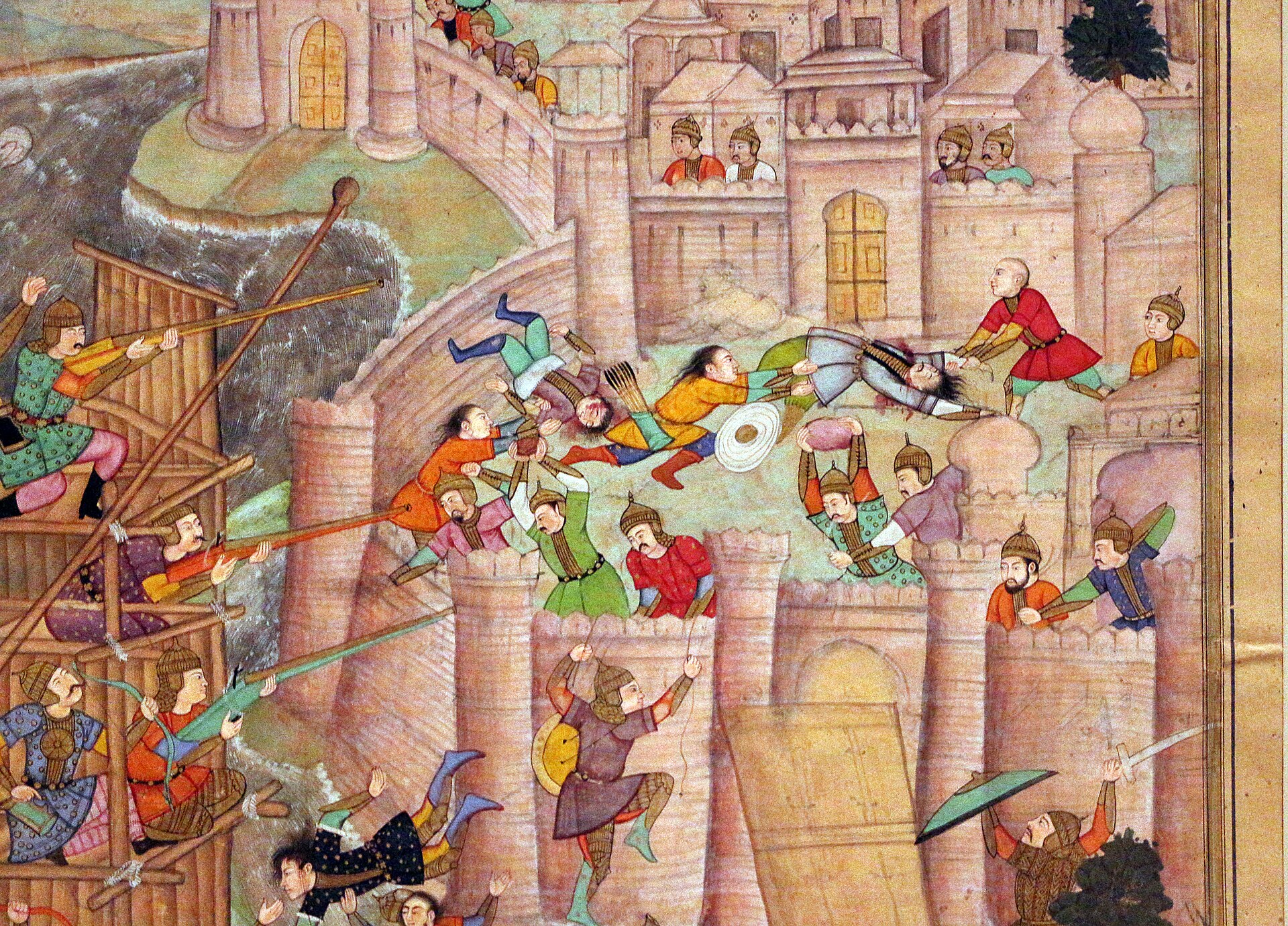 Archers defend Baghdad during the Mongol siege. The caliph’s refusal to submit to imperial authority preceded a conquest accompanied by massacres and looting throughout the city.